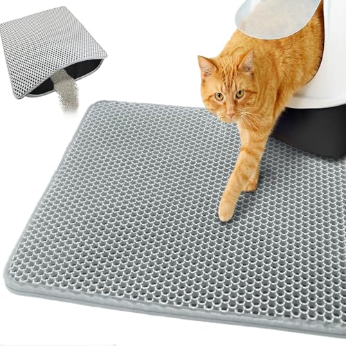 Image of Emily Pets Cat Litter Mat | Double Layer Honeycomb Design with Large Holes | Waterproof, Non-Slip & Easy to Clean