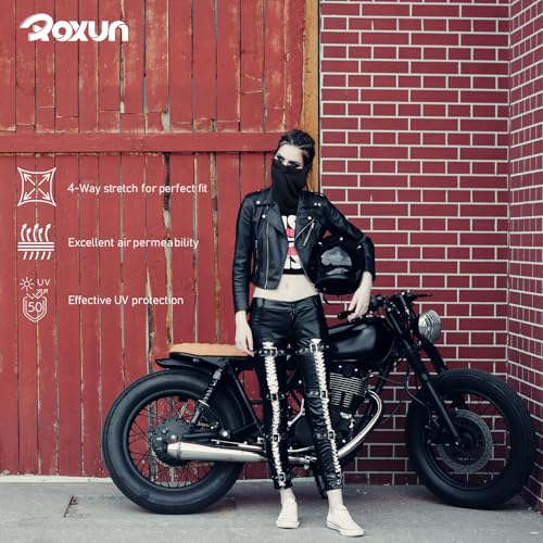 Image of ROXUN Ski Mask Balaclava Shiesty, 2 Pack Cold Winter Warm Windproof Motorcycle Neck Gaiter for Men /Women Original Black