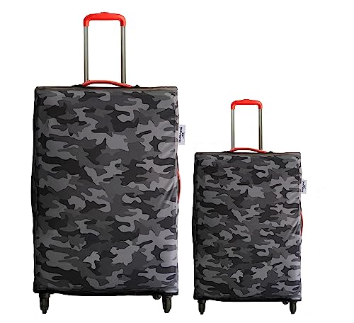 Image of BIGWING Protective Cover with Camouflage Print in Polyester Fabric for Small & Large Size (20'-28' Inch 55-75 cm) Soft Luggage Trolley Bag Cover Combo Pack of 2 (Fitts Only On Fabric Trolley Bag)