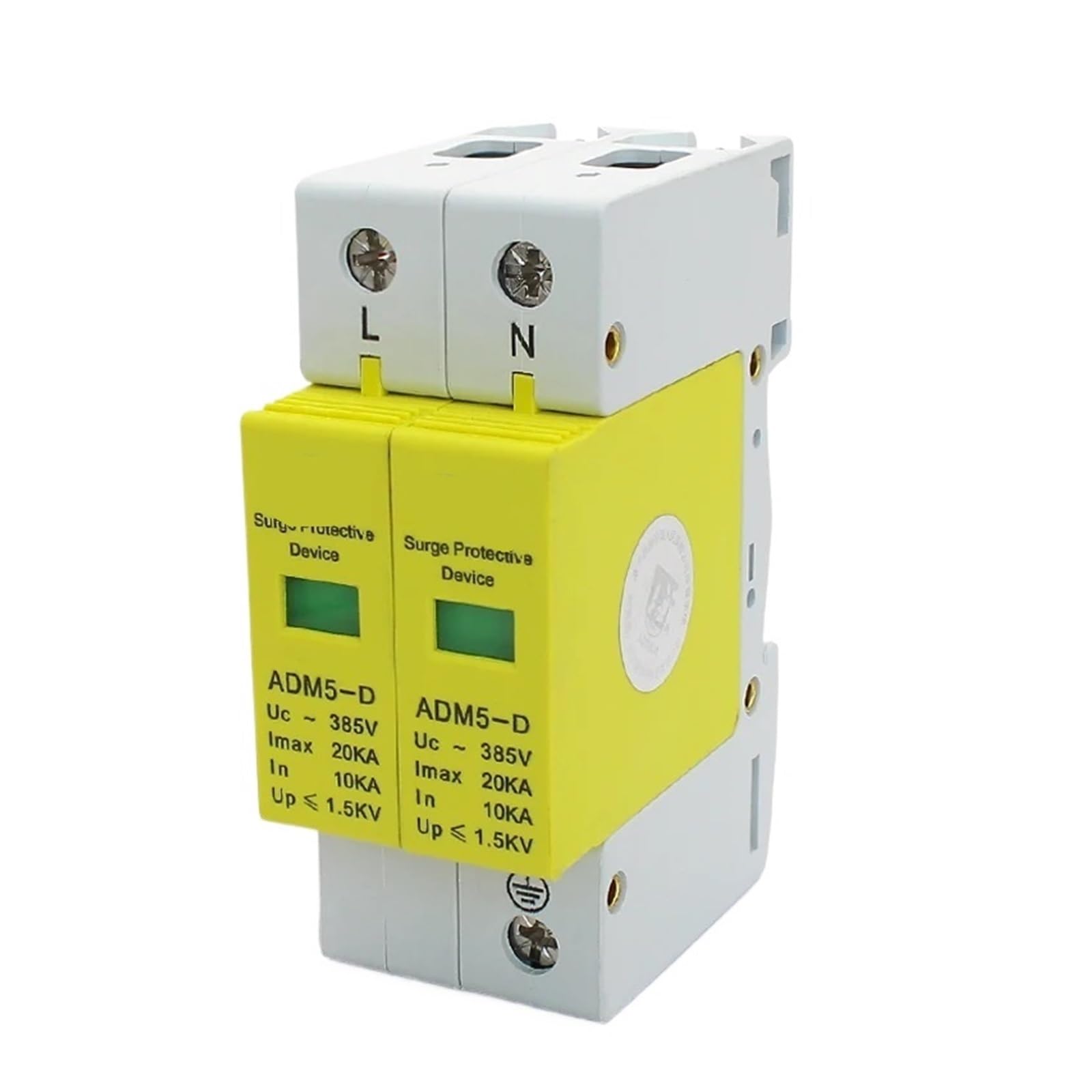 Protector contra sobretensiones y pararrayos Dispositivo protector contra sobretensiones de bajo voltaje SPD for riel DIN, 20-40 kA, 2P+N, 385 V, 20 kA/40 kA, 10 kA/20 kA, 30 kA/60 kA, 40 kA/80 kA, CA