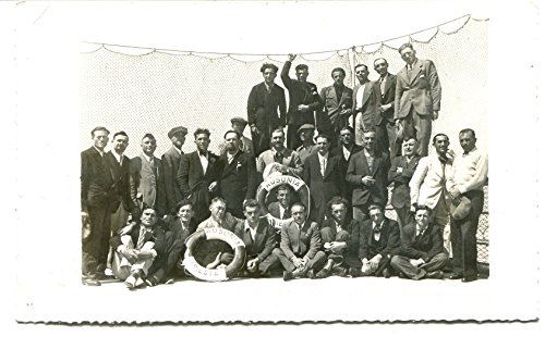 1935 Foto di Gruppo annullo Piroscafo Postale Ausonia Trieste FP B/N VG ANIM Cartolina Postale