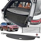 Volcaner for 2022 2023 2024 Jeep Grand Cherokee Cargo Cover (2 Row; WL) 4XE, for Jeep Grand Cherokee Accessories Retractable Luggage Security Shield Shade Privacy Screen Trunk Cover Organizer
