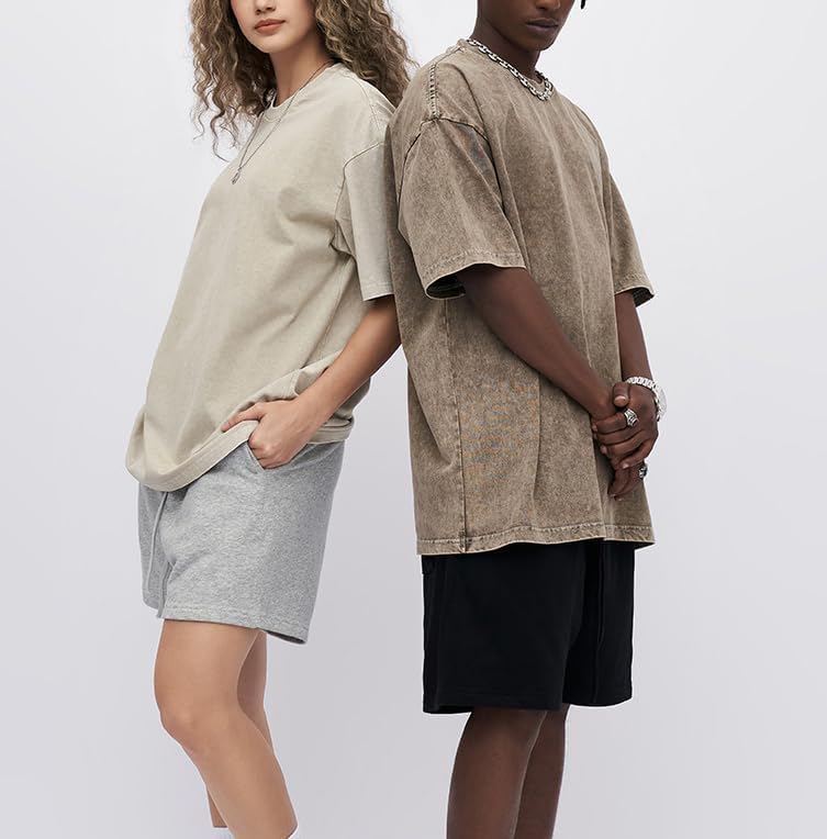 Sumleno 4 Pack Men's Summer Oversized T-Shirts Unisex Vintage Baggy Heavy Cotton Tee Short Sleeve Loose Solid Casual Tops - Image 4