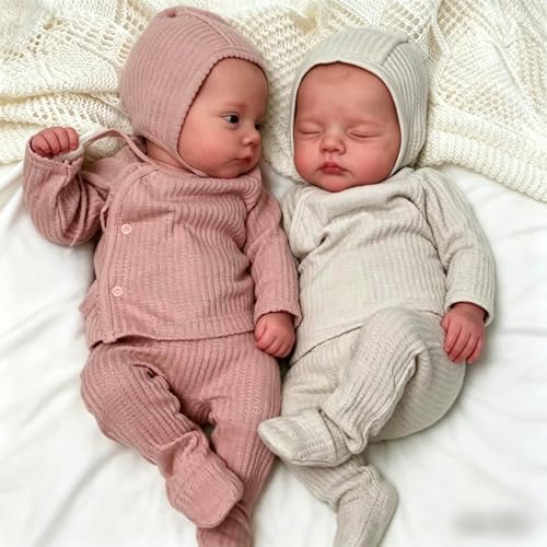 Anano Reborn Baby Dolls Twins Boy and Girl 18 in Realistic Baby Doll Lifelike Babys Dolls Newborn Babies Real Life Babys Doll Twins that Look Real with Accessories