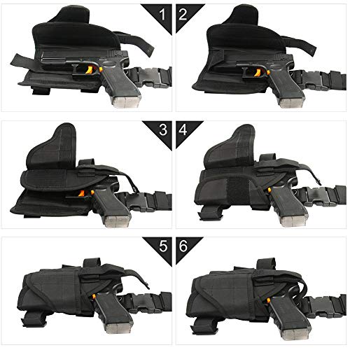 Nehostertfy Drop Leg Holster, Left Handed Adjustable Tactical Thigh Pistol Gun Holster Leg Harness #TOP2