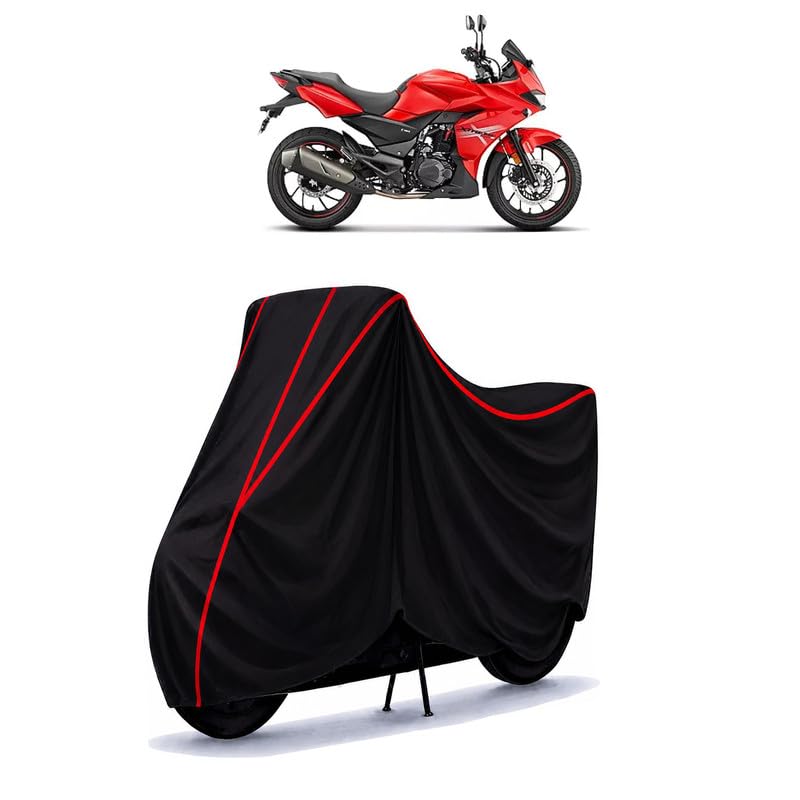 Image of Hero Xtreme 200 S Water Resistant Bike Cover for All Motorcycles & Rain | Heavy Duty Taffeta Fabric | UV Protection, Dustproof, Scratchproof | All Weather Two Wheeler Body Cover with Elastic Bottom