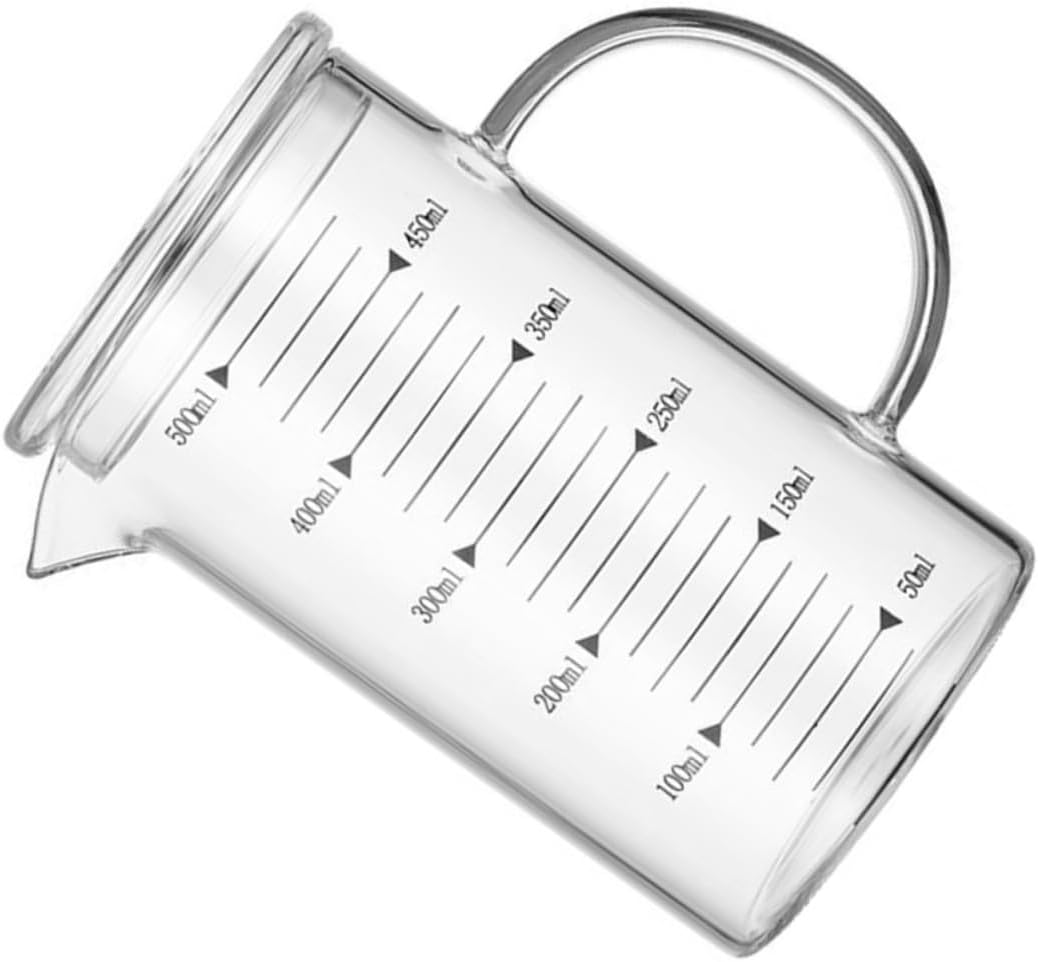 1 Set Graduated Glass Household Measuring Glass Milk Glass Pitcher Tool Tray Organizer Shot Glass Measuring Cup Thickened Measuring Cup Iced Bamboo Cover Accessories With Cover (Transp