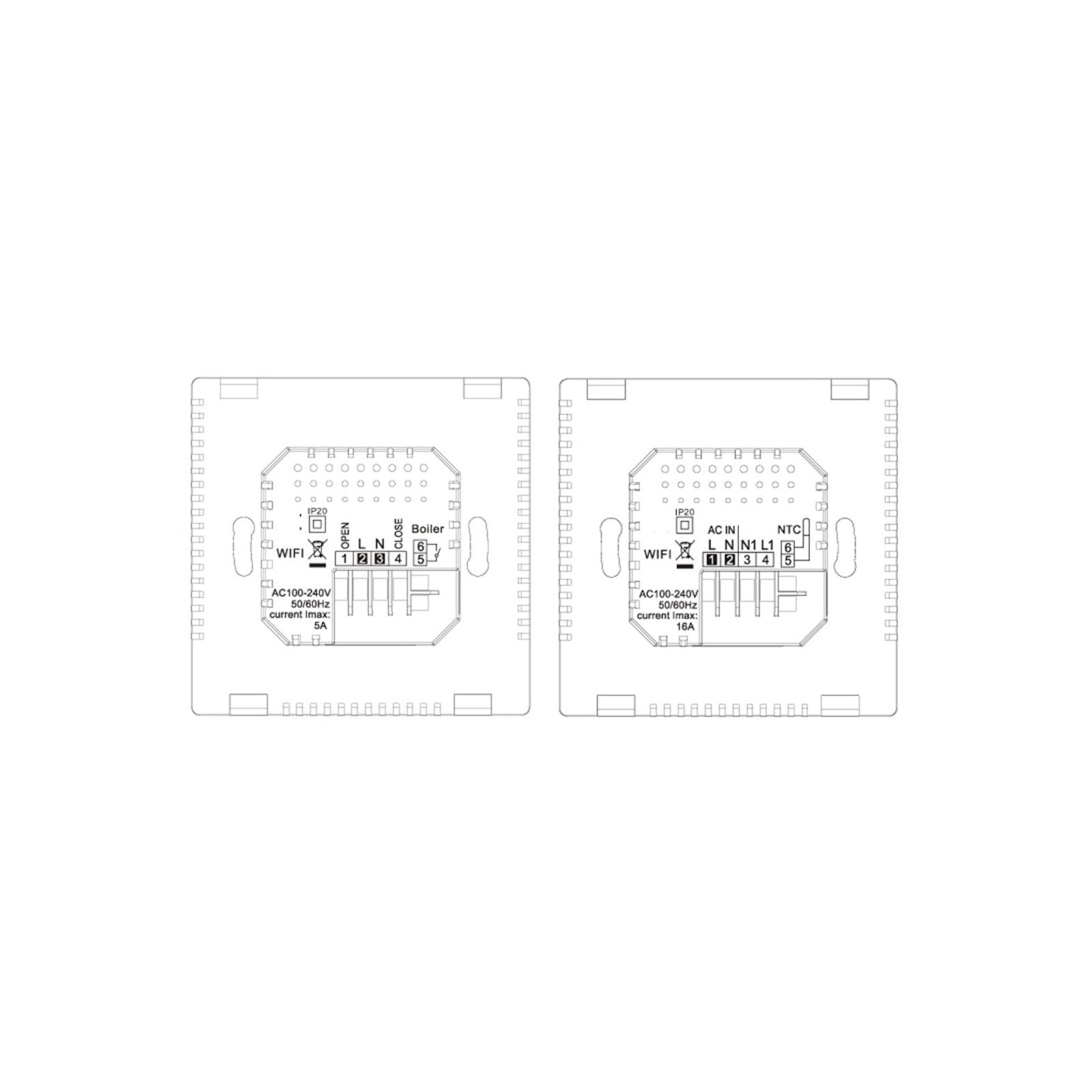 Thermostat Connecté, Contrôleur de température de Thermostat Intelligent for Affichage d'humidité de Chauffage par Le Sol électrique de chaudière à gaz,pour la Maison(PTC26)