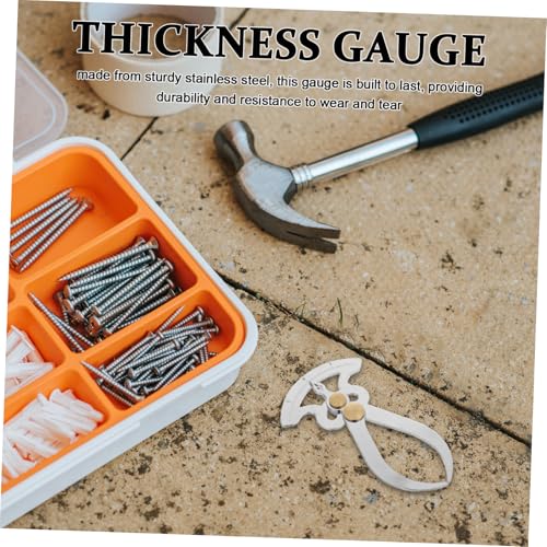 GANAZONO Calibrador de acero inoxidable para medición de espesores, herramienta portable para madera y metal, medidor de calibre de alta precisión miniatura 6