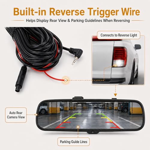 Image of 33FT Rear Camera Extension Cable for WOLFBOX G840S /G930 /G850 /G840H(Type-C) /G900 /i07 /i17 /T10 Plus, for Wolfbox Extension Cable 4-Pin 2.5 mm Pure-Copper Wire for Cars, Trucks, SUVs & Vans