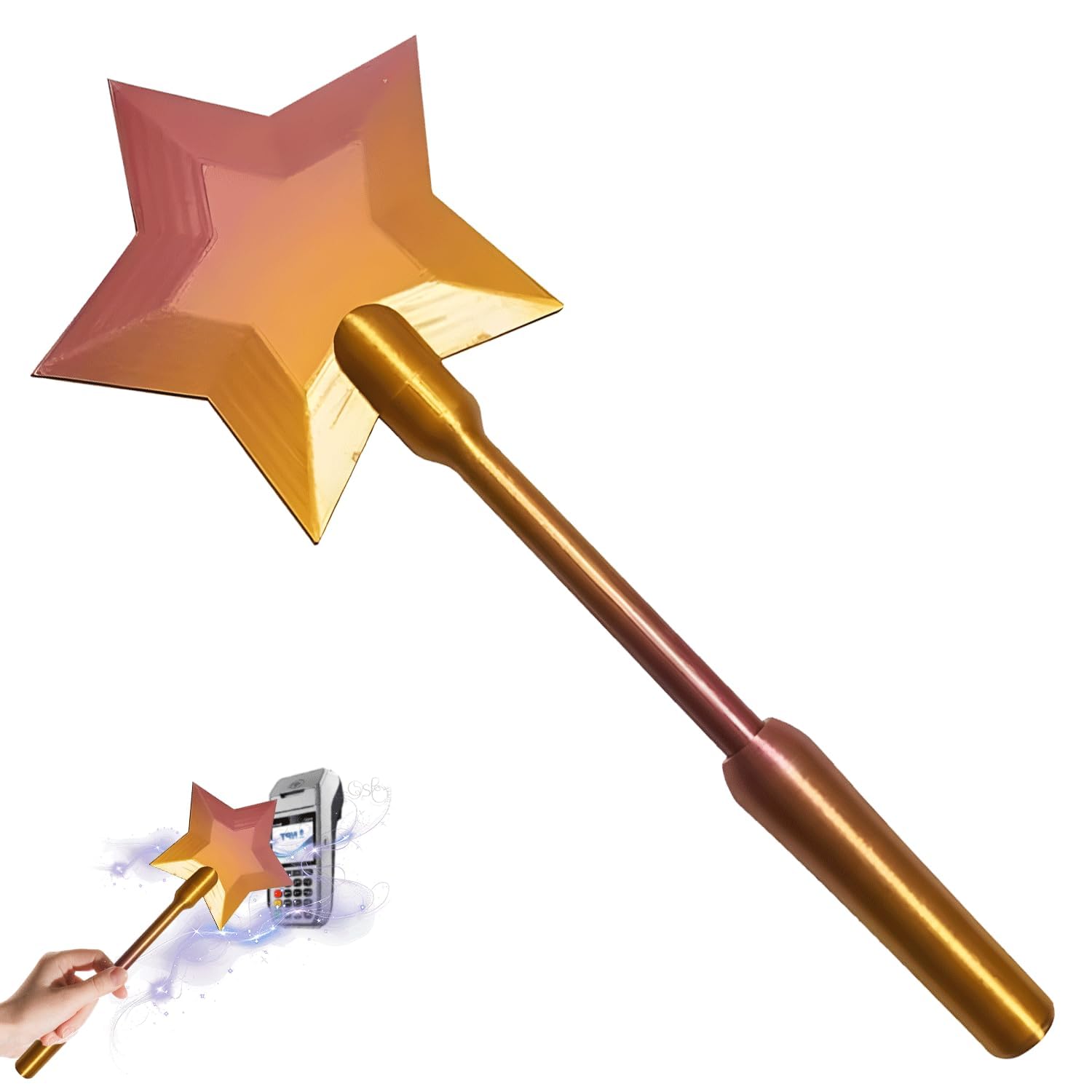 Yizemay 3D Printed Wand, Star Magic Wands Contactless Payment Card Holder, Tap-to-Pay Credit Card Wands Toy (B)