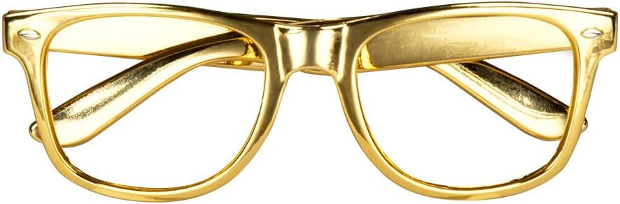 Boland 02627 – Party Glasses Gold, Pack of 3, Fun Glasses, Without Prescription, Rapper, Star, Accessory, Theme Party, Carnival