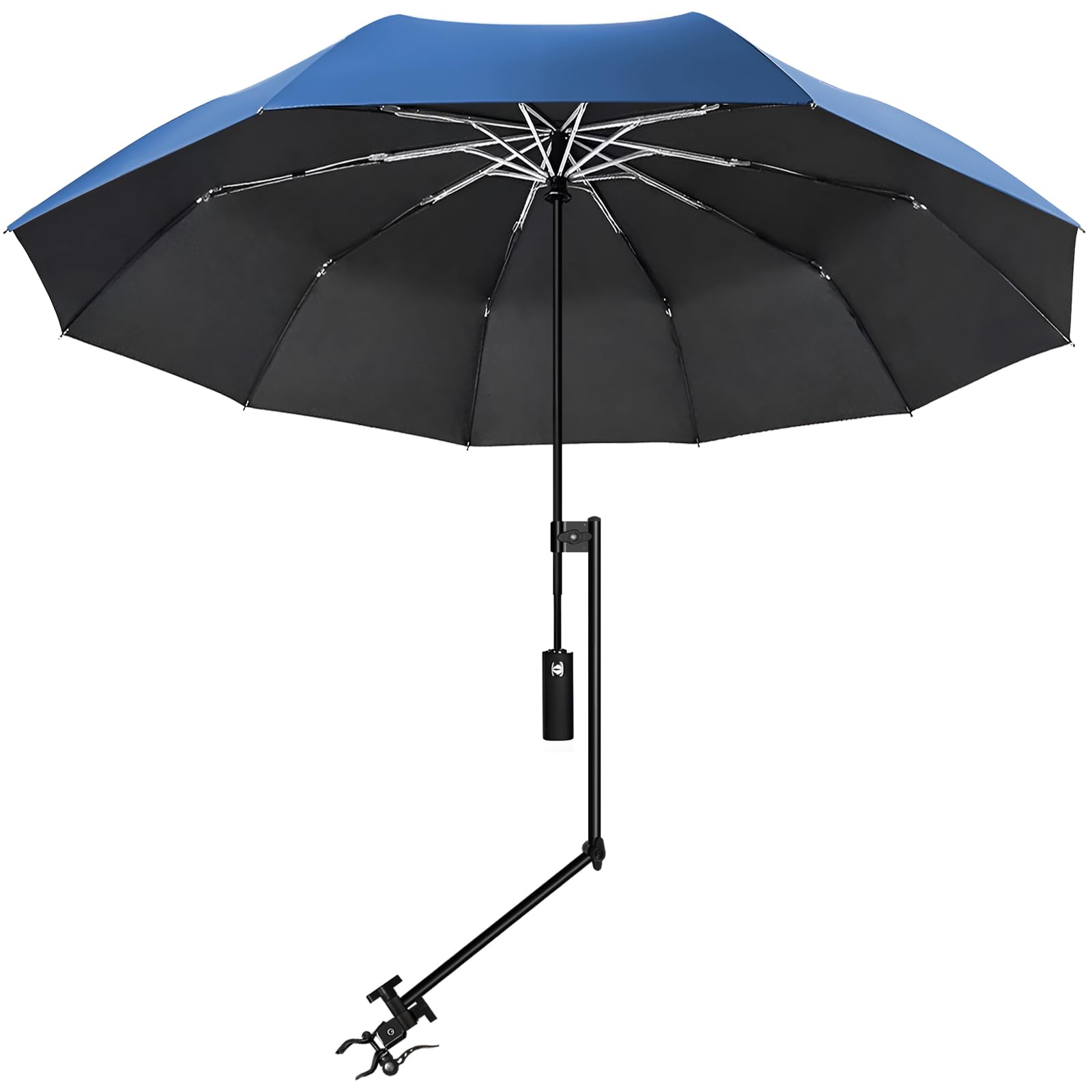 UPF 50+ Beach Umbrella with Adjustable Universal Clamp for Stroller, Bleacher, Patio, Fishing, BBQ Parties
