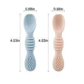 PandaEar 2 Pack Silicone Suction Plate for Baby, Divided Unbreakable Toddler Food Plate with 2 Pack Spoons for Self Feeding, Toddler Utensils Feeding Set Baby Eating Supplies, Crab Shape (Blue&Pink)