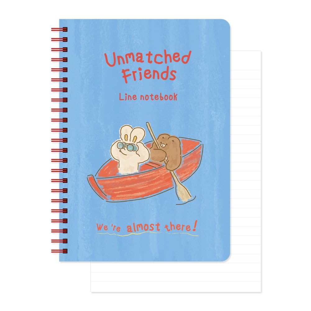 Carnet A5 à spirale Monolike rouge motif bateau idéal pour le bureau
