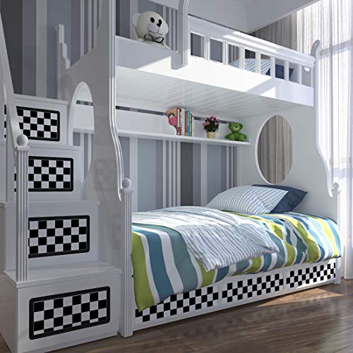 Lacheery 12"X160" Checkered Contact Paper Decorative Black And White Wall Paper Roll Peel And Stick Wallpaper Removable Self Adhesive Checkered Wallpaper For Kitchen Backsplash Shelf Drawer Liners #TOP4