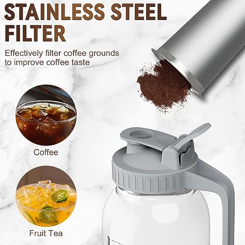 Onedream GREY 32OZ COLD BREW COFFEE Cold Brew Coffee Maker - 32Oz Grey Stainless Steel Filter Cold Brew Mason Jar thumb #6