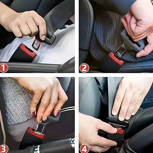 Set Di 2 Pezzi Inserto Per Cintura Per Auto, Accessorio Interno Per Auto, Compatibile Con Il 95% Delle (Nero) - 5