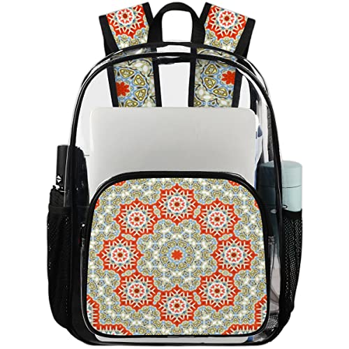 Sac à dos transparent Motif ethnique de Bohême en PVC robuste