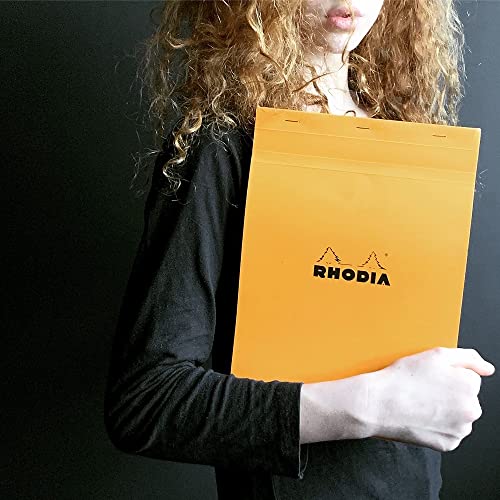 Rhodia Notepad, No18 A4, Plain - Orange, 8 1/4" X 11 3/4" (18000C) #TOP3