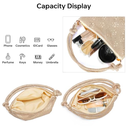 Image of GEMIU Evening Bag Sparkle Purses for Women, Rhinestone Clutch Purse for Women Dressy Sequin Purse