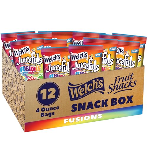 Welch's Fruit Snacks, Juicefuls Fusions, Assorted Fruit Flavor, Bulk Pack, Gluten Free, Natural Colors & Flavors, 4oz (Pack of 12)