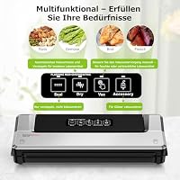 Bonsenkitchen Vakuumiergerät, Vakuumierer Folienschweißgerät für Sous Vide Kochen und Lebensmittel Bleiben bis zu 6x Länger Frisch, 5 Vakuumbeutel Inklusive (Sliber) – Ansicht 2