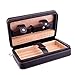 CHENXJB Humidores de Cigarros Caja de cigarro portátil de Viaje Conjunto de Cuatro Cigarrillos de Cuero cigarro hidratante pitillera Caja de cigarros de Viaje portátil (Color : Negro)
