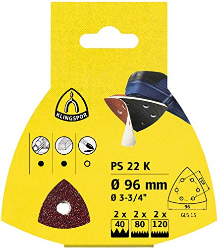 Klingspor grinding systems GmbH and Co. KG SCPS22K1 sanding sheet K.120 triangular punched velcro Klingspor - Image 2