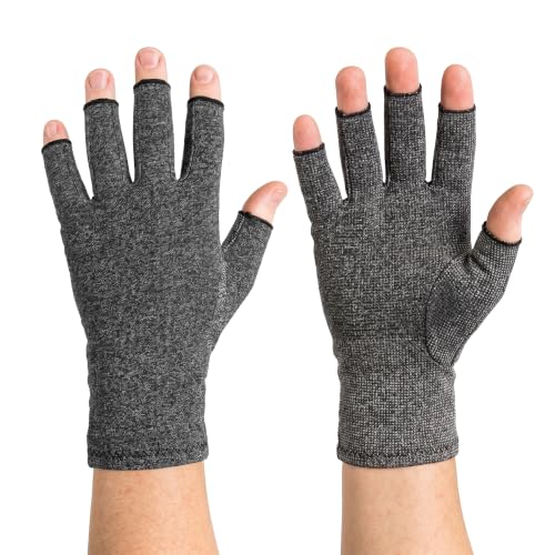 Thermoskin Dynamische Kompressionshandschuhe, Arthrose handschuhe - Fingerlose Handschuhe zur Unterstützung bei Arthritis, Durchblutung & Steifheit, mit rutschfestem Griff