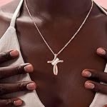 Cross Necklace for Women, 925 Sterling Silver 18K Gold Plated Diamond Necklace for Women, Cross Pendant with 3 Stone 5A Cubic Zirconia, Birthday Christmas Jewelry Gifts for Women Her, 20 Inches - Image 3