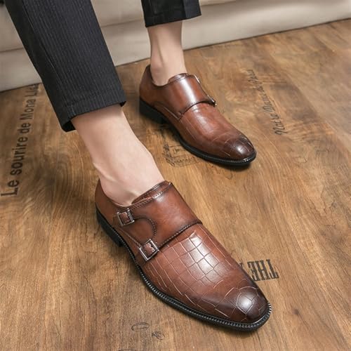 YZABEL Mens Tuxedo Shoes Patent Dress Shoes, Lace Up Leather Round Toe Low-Top Lug Sole Non Slip Dress Shoes Genuine Leather Dress Formal Shoes for Men3