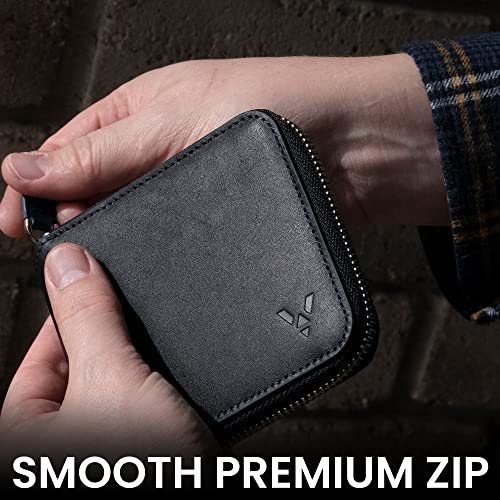 Vendo Leather Zip Wallet For Men & Women I Coin Pouch & Multi Card Holder Mens Zipper Wallet I Bifold Black Slim Leather Mens Wallets, Card Cases & Money Organizers I Designer Men's Wallet #TOP5