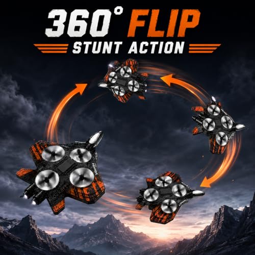 Image of L37 Fighter Jet Drone with 2.4GHz Remote Control, 360 Degree Flip Stunt Action RC Quadcopter | Lightweight EPP Foam Flying Toy Airplane for Kids, Beginners & Adults