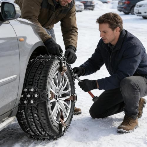 Cadenas ajustables para neumáticos de coche y SUV en desplazamientos de invierno 2