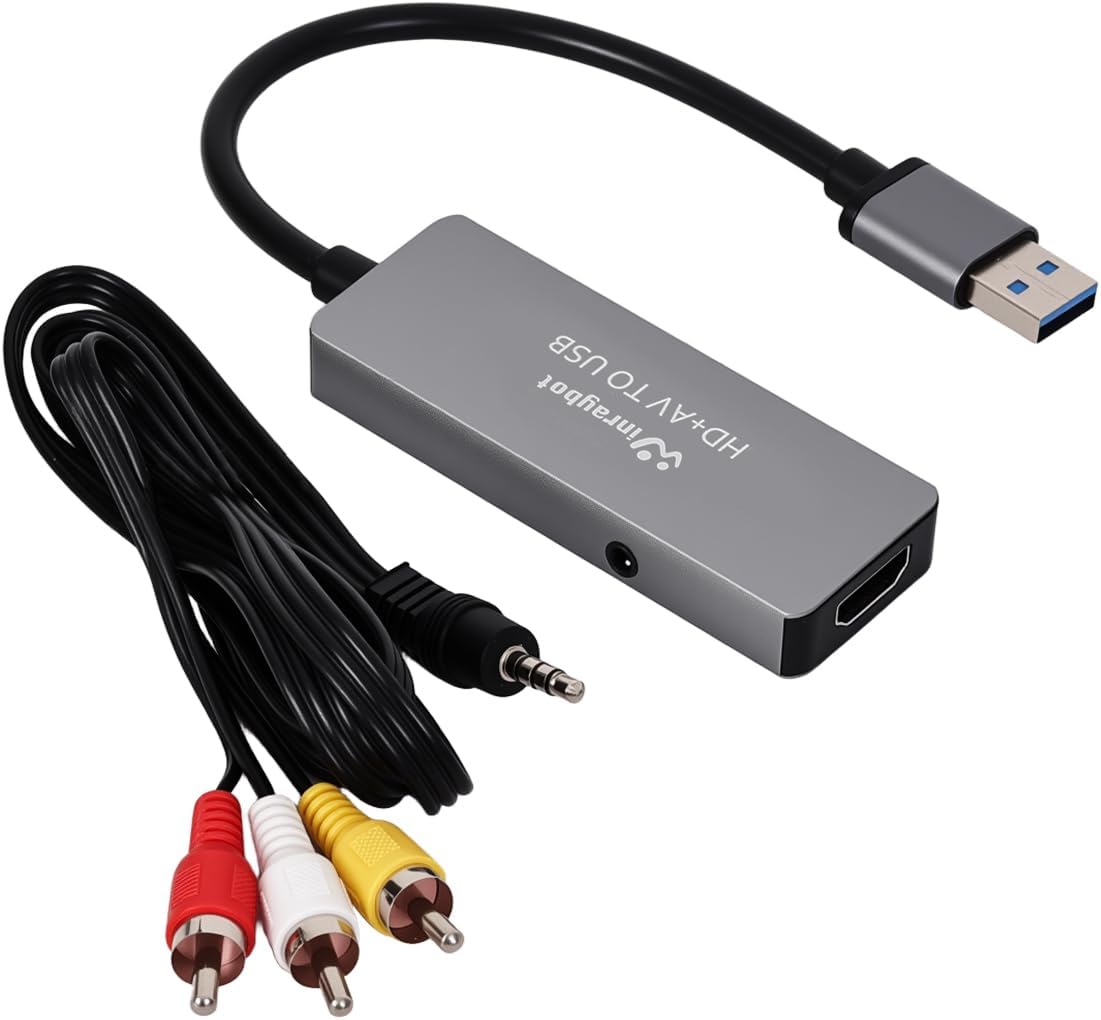 Composite USB Video Capture Card for VHS/hdmi/RCA/av,VHS to Digital Converter USB, VCR to Digital Converter,USB Video Capture Card for VHS,hdmi Video Capture Device for Video Streaming