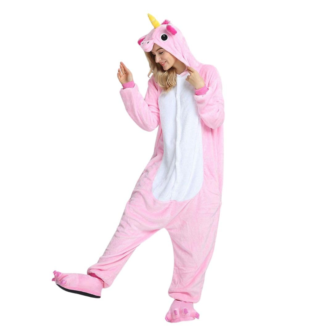 Jednorożec Onesie kostium dla dorosłych – pluszowa piżama Kigurumi, unisex, kostium zwierzęcy, rozmiary S-XL