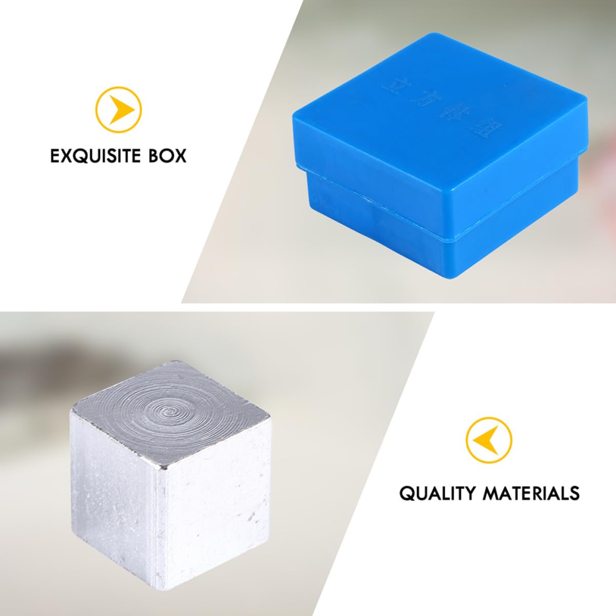Cubos Metálicos para Estudiar Densidad de Cobre, Hierro y Aluminio Juego de 8 Almacenamiento Plástico Compacto en Aulas de Física