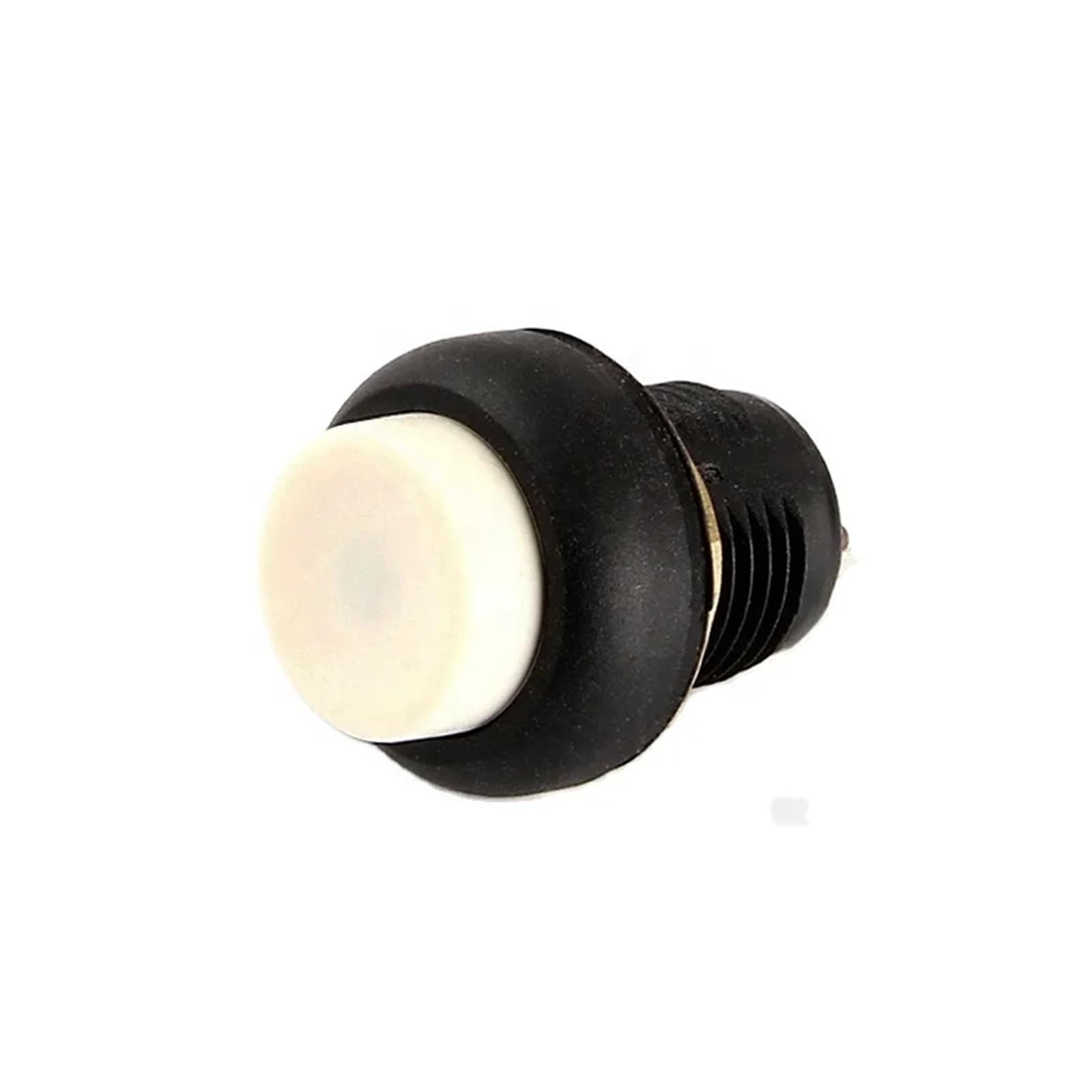 12 mm, biały/czarny, podwyższony przełącznik przyciskowy z płaską głowicą, z tworzywa sztucznego, do kierownicy motocykla, 1 sztuka (zielony, zatrzaskowy)