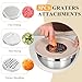 Mixing Bowls with Airtight Lids Set, 20 PCS Kitchen Gadgets Set, 6 Stainless Steel Bowls,3 Grater Attachments,Non-Slip Silicone Bottoms,Great for Serving&Baking,Size 5, 4, 3.5, 2.1, 1.5, 1.1QT (Khaki)