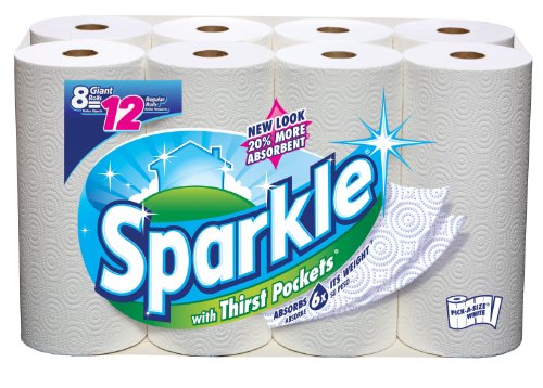 Sparkle Paper Towels, Pick-A-Size, White, 8 Count - //coolthings.us