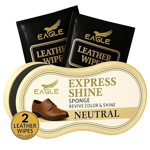 Eagle Neutral Shoe Shine Sponge – Instant Shine Sponge for Leather Shoes & Boots | Quick Shoe...