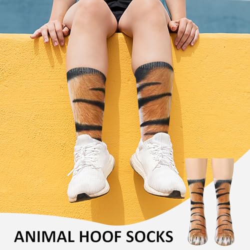 NyxSeat 2 Paar Pfotensocken, Tierpfotensocken, 3D-Mustersocken, Paar Tierpfotensocken, Heimsocken, bedruckte Pfoten-Crew-Socken, Unisex-Tiersocken.