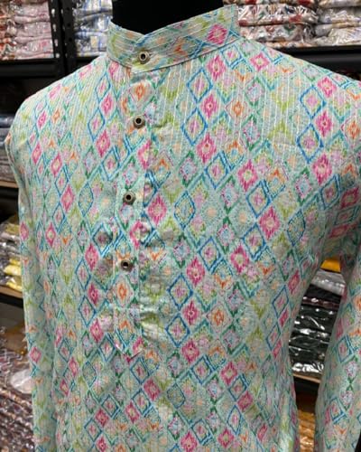 Image of FOXDX Men's Traditional Cotton Floral Printed Only Kurta