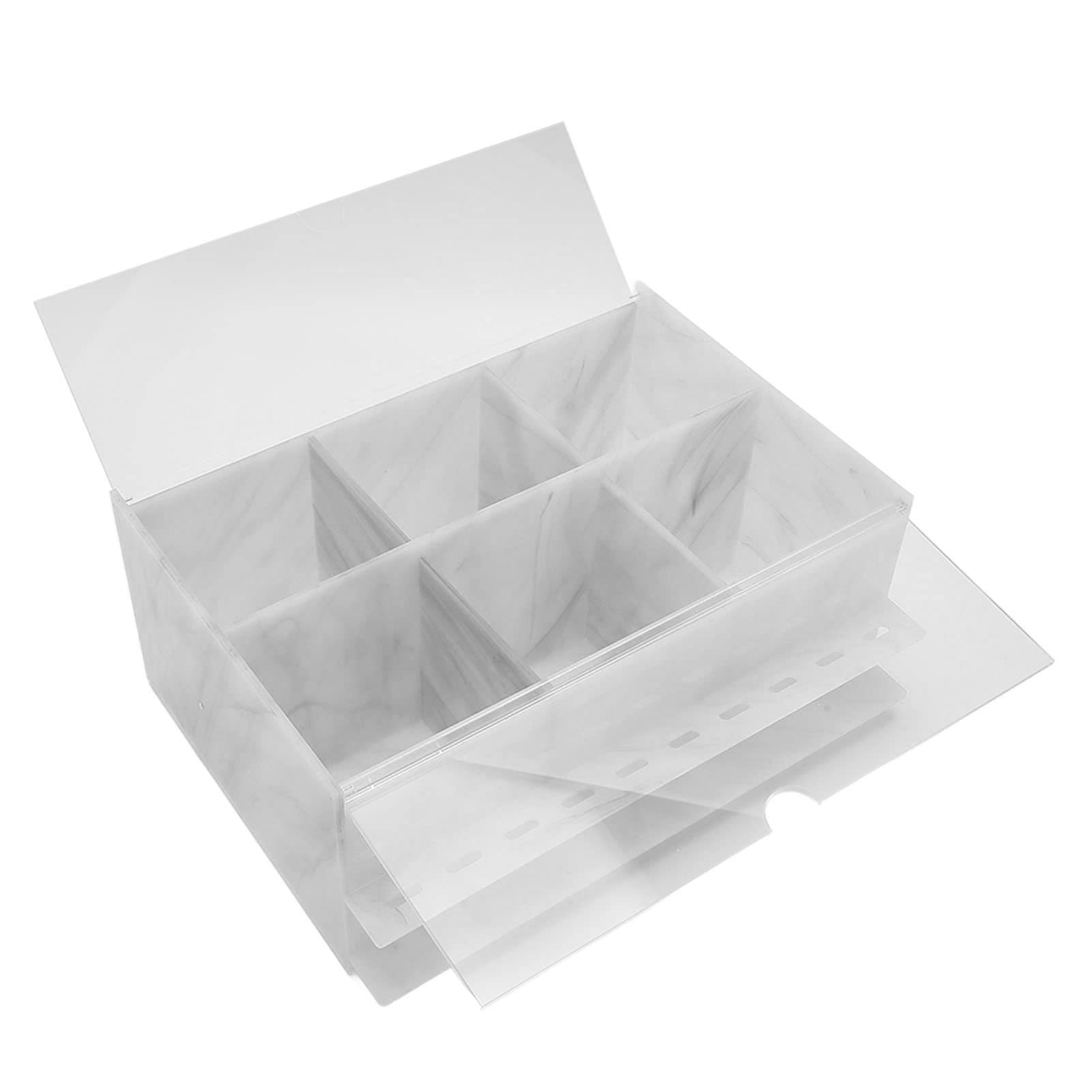 Tissting Boîte de Rangement de Maquillage en Acrylique, 10 Trous, étui D'accessoires de Greffe de Cils, Organisateur de Cosmétiques, Vitrine Cosmétique Anti-poussière pour Magasin à Domicile(Blanc)