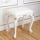 Taburete de tocador de silla victoriana vintage, altura sentada de 17 pulgadas
