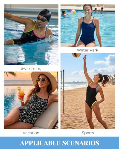 Image of Tempt Me Athletic One Piece Swimsuits for Women | Training, Sport, Racerback, Keyhole, Adjustable straps, Full coverage