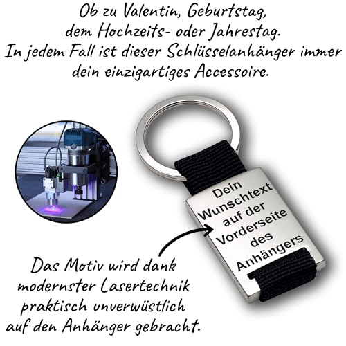 Lieblingsmensch Schlüsselanhänger personalisiert mit individueller Gravur | für Valentinstag Muttertag Jahrestag … | Wunschtext | hochwertige Lasergravur