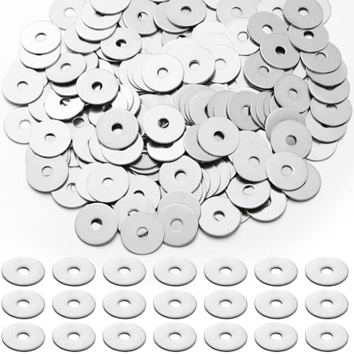Hotop 200 Pieces Fender Washers 18-8 Stainless Steel, 3/16" X 3/4"