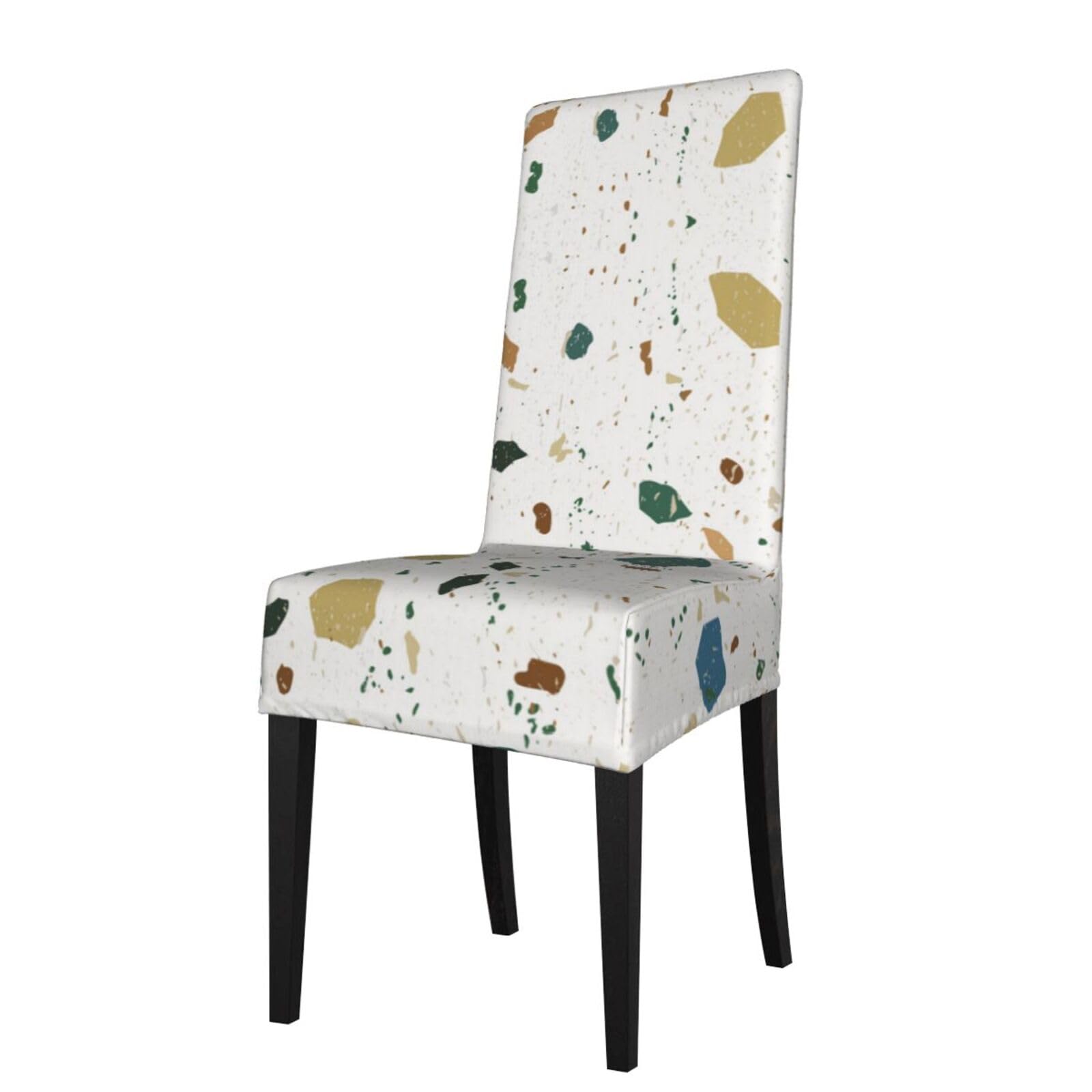 Lkymoh As Picture Terrazzo Seamless Patterns Classic Italian Marble, Chair Covers Stretch Chair Slipcovers For Dining Room, For Party Pet Protection Universal Fit Soft Polyester